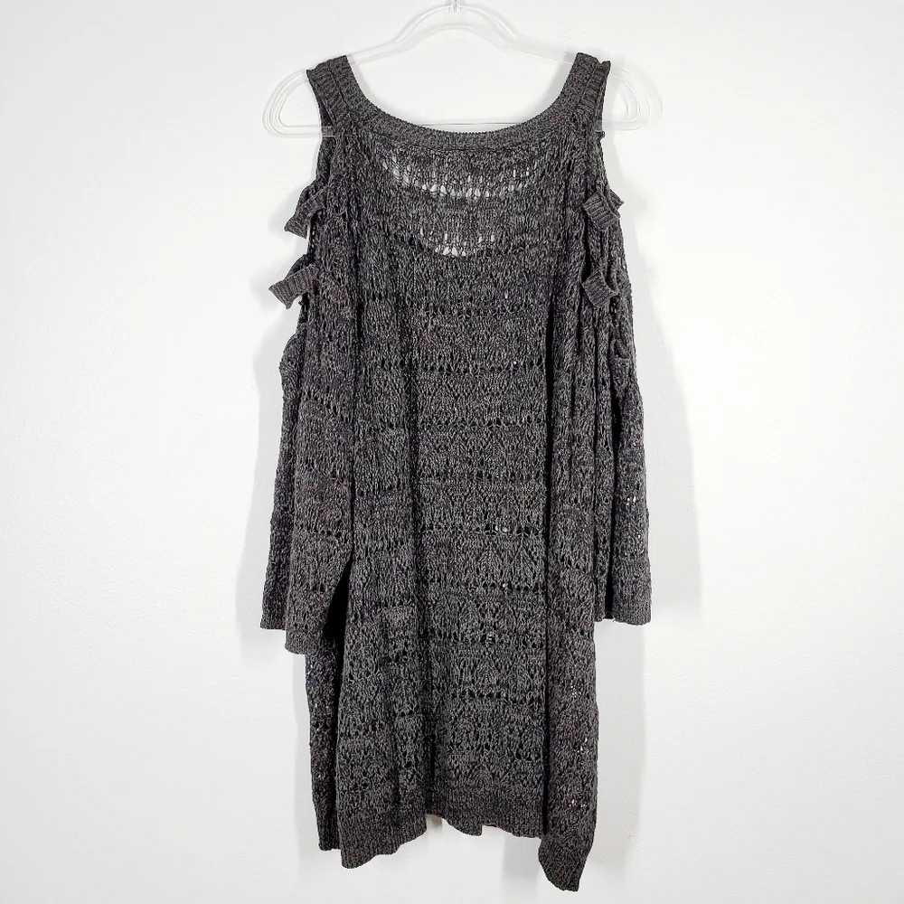 TORRID LADDER & POINTELLE KNIT SWEATER
